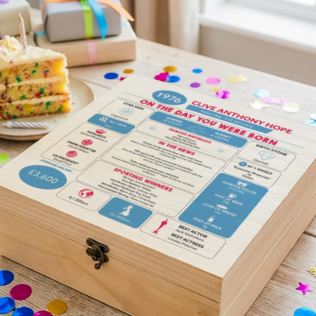 Personalised The Day You Were Born - 50th Birthday Keepsake Box Product Image