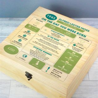 Personalised The Day You Were Born - 80th Birthday Keepsake Box Product Image