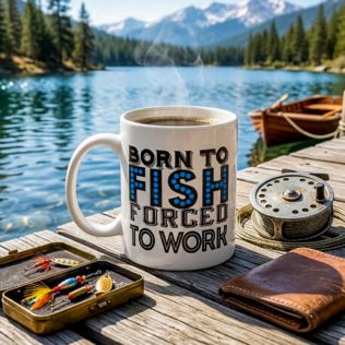 Born to Fish Forced to Work Mug Product Image