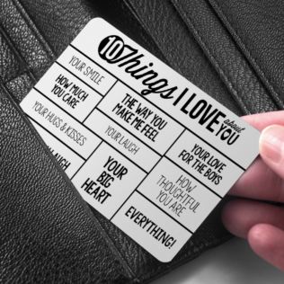 10 Things I Love About You Personalised Purse/Wallet Insert Product Image