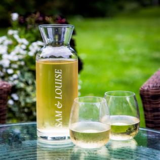 Personalised Couples' Names Glass Carafe Product Image