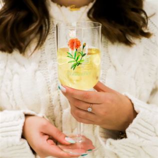 Personalised Birth Month Flower Wine Glass Product Image