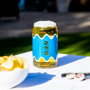 Personalised Wave Name Can Glass Product Image