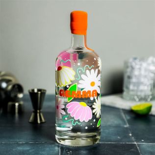 Personalised Retro Floral 75cl Vodka Bottle Product Image