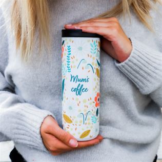 Personalised Folk Floral Thermos Travel Flask Product Image