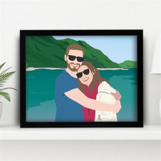 Personalised Couples "Photo-to-Painting" Hand Illustrated Framed Prints Product Image