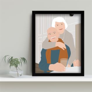 Personalised Grandparents "Photo-to-Painting" Hand Illustrated Framed Prints Product Image