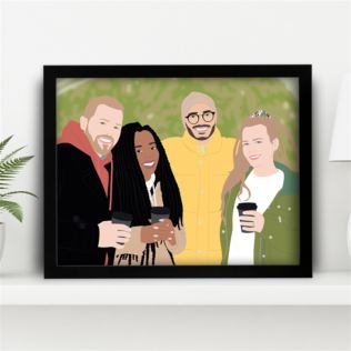 Personalised Friendship "Photo-to-Painting" Hand Illustrated Framed Prints Product Image