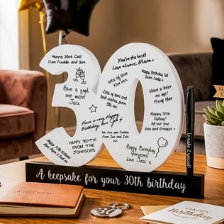 30th Birthday Signature Numbers and Pen Product Image