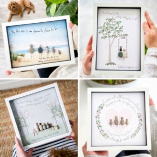 Personalised Framed Family Pebble Art Product Image