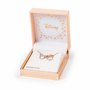 Sterling Silver Plated Minnie & Mickey Mouse Necklace Product Image