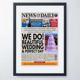 Personalised "Wedding" Newspaper Front Page Product Image