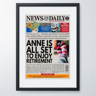 Personalised "Retirement" Newspaper Front Page Product Image