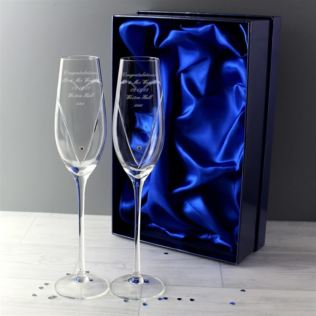 Personalised Champagne Glasses - Heart Design Product Image