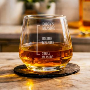 'Measures' Personalised Whiskey Glass Product Image
