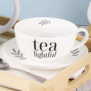 Tea-Lightful Personalised Teacup & Saucer Product Image