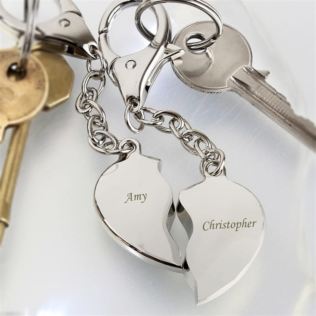 Personalised Pair of Heart Keyrings Product Image