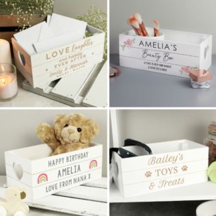 Personalised White Wooden Crates Product Image