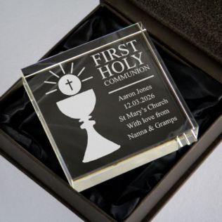 Personalised First Holy Communion Glass Keepsake Product Image