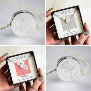 Personalised Birth Flower Boxed Necklaces Product Image