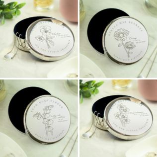 Personalised Birth Flower Round Trinket Boxes Product Image