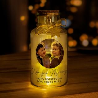 Personalised Photo Upload LED Glass Jar Product Image