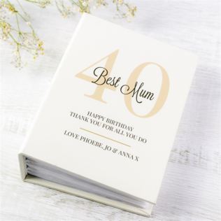 Personalised 40th Birthday 6x4 Photo Album with Sleeves Product Image