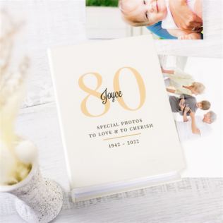 Personalised 80th Birthday 6x4 Photo Album with Sleeves Product Image