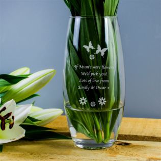 Personalised Butterflies and Flowers Bullet Vase Product Image