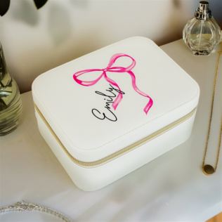 Personalised Bow Travel Jewellery Box Product Image