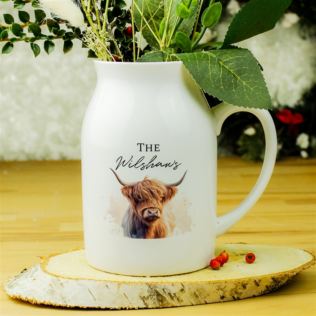 Personalised Highland Cow Flower Jug Product Image