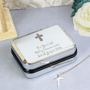 Sterling Silver Cross Necklace in Personalised Box Product Image