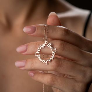 Personalised Circle Family Name Necklace Product Image