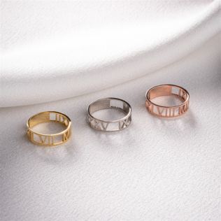 Personalised Roman Numeral Ring Product Image