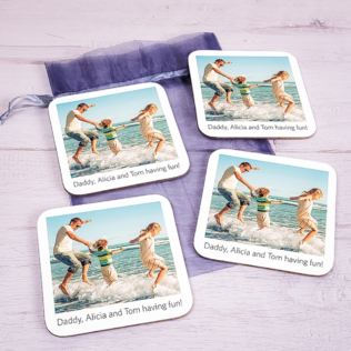 Personalised Retro Photo Upload Set of 4 Coasters Product Image