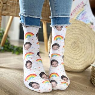 Personalised Rainbow Photo Socks Product Image