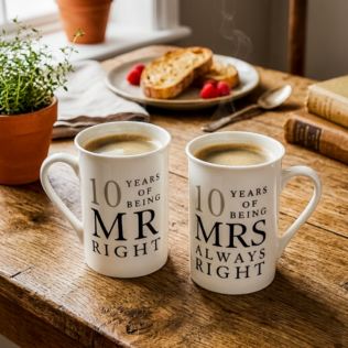 10 Years Of Mr Right and Mrs Always Right Mugs Product Image