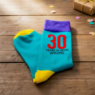 30th Birthday Funky Men's Socks Product Image