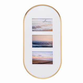 Gold Oval Collage 3 x Photo Frame -  6" x 4" Product Image