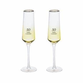 50th Anniversary Flute Glasses - Set of 2 Product Image