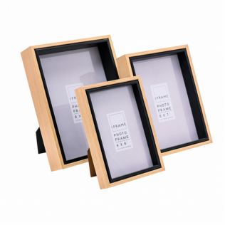 Set of 3 Gold Finish Contemporary Photo Frames Product Image