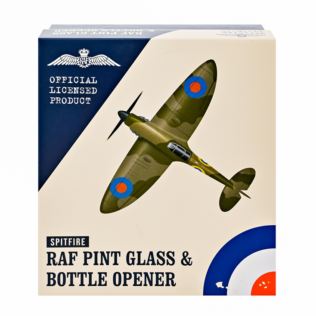 RAF Spitfire Etched Pint Glass & Bottle Opener Set Product Image