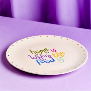 Raspberry Blossom Circle Platter - "Home Is Where The Food Is" Product Image