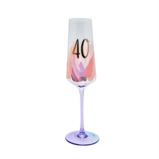 Brushstroke 40th Birthday Flute Glass Product Image