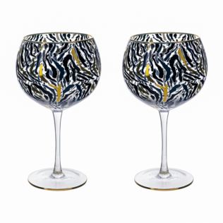 Set of 2 Zebra Print Gin Glasses Product Image