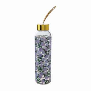 Blue Floral Glass Water Bottle Blue Product Image