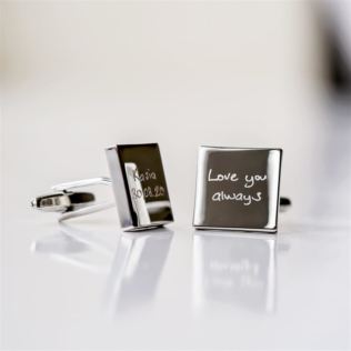 Personalised Cufflinks with Handwriting Engraving Product Image