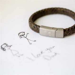 Personalised Antique Style Bracelet with Handwriting/Drawing Engraving Product Image
