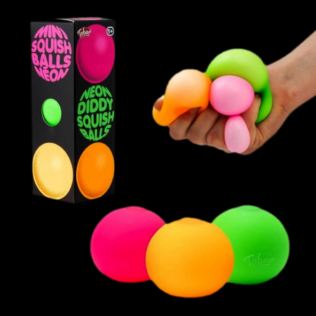3 Pack Neon Diddy Squishy Sensory Balls Product Image