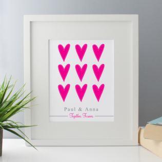 Together Forever Personalised Framed Print - Pink or Blue Product Image